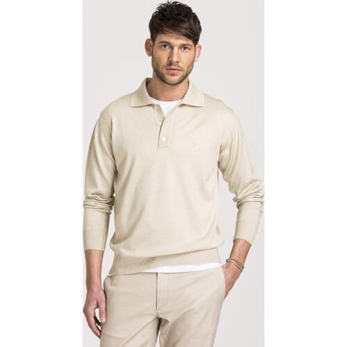 Hateko Men Regular Fit 30% Wool Polo Sweater Classic Style Knitwear Lightweight Pullover Big Size Available