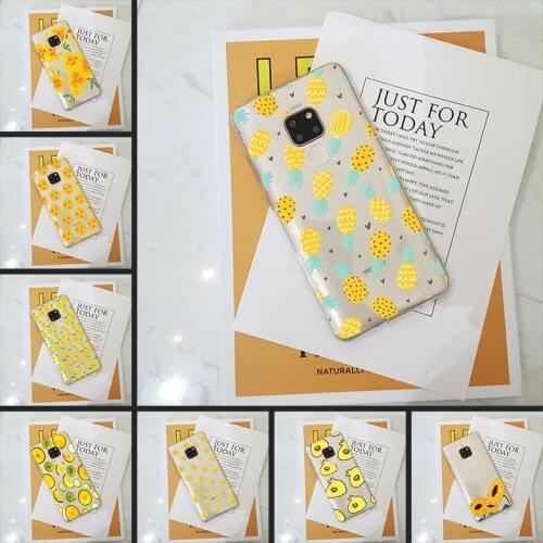 Soft TPU Case For Huawei Mate 9 10 20 Lite Case Yellow Pineapple Silicone Phone Cases For Huawei Mate 7 8 9 10 20 Pro Cover