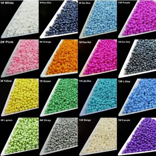 20g/lot 2mm Opaque Colors Glass Seed Beads 12/0 Loose Spacer Beads for Jewelry Neckline DIY Design cross-stitch sewing Accessory