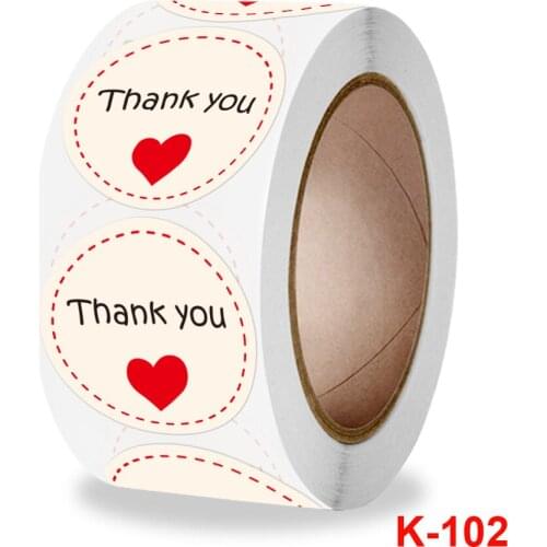New love thank you sticker round seal personalized thank you gift decoration label