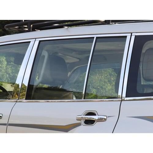 For Mitsubishi Pajero V93 V97 2009-2018 Stainless Steel Window Trim Window Garnish Pillar Cover Trim YJD