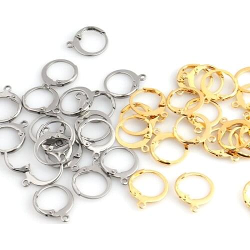 20pcs 17*14mm Stainless Steel French Hoop Earring Hook Earwire Earrings Fitting Ear Setting Base For DIY Jewelry Making Supplies