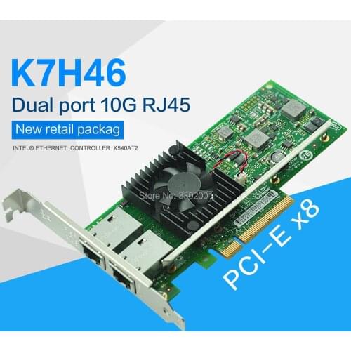 FANMI Dual-port RJ45 PCI-E X8 10Gb Ethernet Converged Network Adapter K7H46