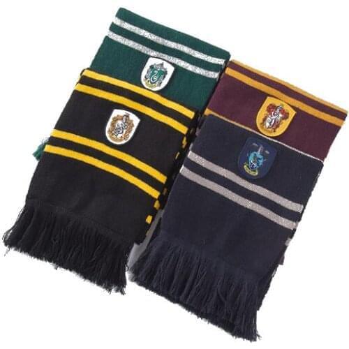 Potter Slytherin Scarf Tie Glove Hufflepuff Ravenclaw Hermione Scarves Cosplay Warm Neckerchief For Men Women Boy Girl