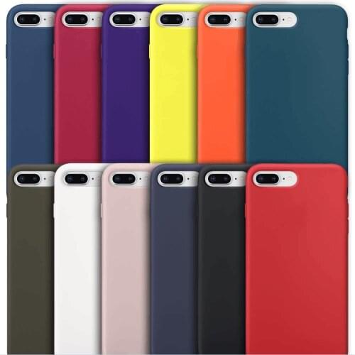Silicone Case for iPhone 7 8 Plus Matte Mobile Phone Bags & Cases for Apple iPhones 6 6s Plus Candy Colorful Cover for iPhone X