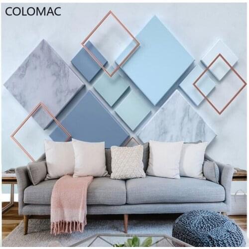 Colomac Custom Modern Nordic Style Geometric Simple Wallpaper Living Room Background Mural Wall Decoration Bedroom Drop Shopping