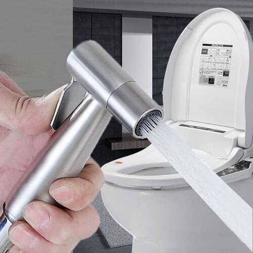Toilet Stool Bidet Faucet Sprayer Hand Held Self Cleaning Spray Gun Stainless Steel Toilet Bidet Faucet Set Bathroom Shower Head