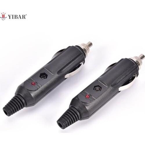 Convenient 2PCS 12V Universal Male Car Cigarette Lighter Socket Plug Connector 15A Fused