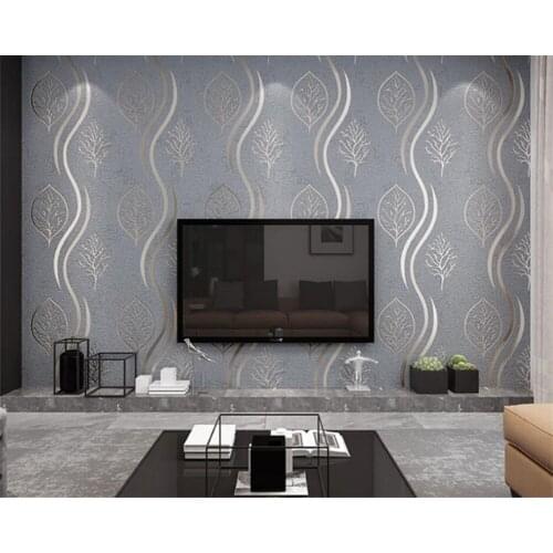 High-grade Three-dimensional Wave Pattern Leaves Deerskin Brown Background Wall Thickening Papel De Parede Wallpaper