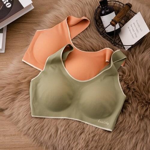 Wriufred Simple glossy one-piece underwear vest-style modal fabric skin-friendly bralette breathable non-empty cup bra
