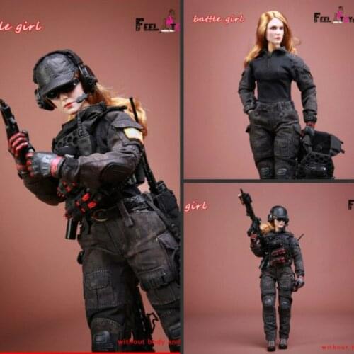 1/6 Scale Battle Girl 1.0 Set Action Figure with Camo Combat Suits Tactical Shooes Gloves Baseball Hat Leg Rigs Collection Toy