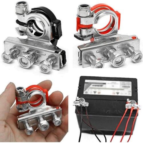 1 Pair 12V 24V Automotive Car Top 3 Way Battery Terminals Wire Cable Clamp Terminal Connectors for Alfa Romeo 159 Car Accessory