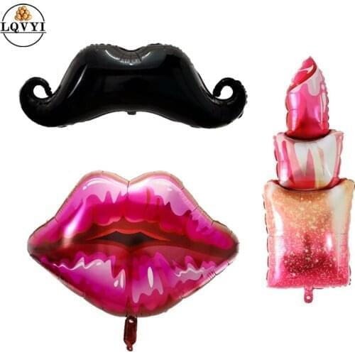 10/50pcs Moustache Bridal shower balloon lipstick kiss me balloon Helium Balloon Spa Party Wedding Marriage hen party Decoration