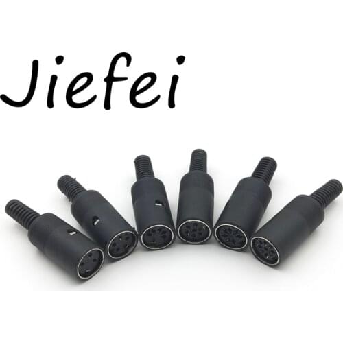 10pcs DIN Female Plug 3pin 4pin 5pin 6pin 7pin 8pin Inline Audio AV Connector DIY Parts for Chassis Cable Mount