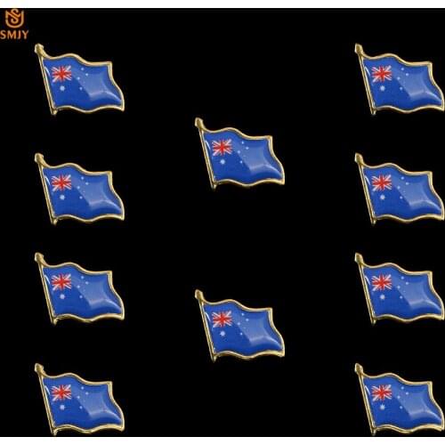 10PCS Exquisite Australian Enamel Flag Brooch Lapel Jacket/Tie Metal Souvenir Badge Pin For Kids Birthday Gift