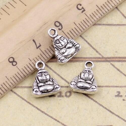 20pcs Charms Double Sided Buddha 12x20x4mm Tibetan Silver Color Pendants Antique Jewelry Making DIY Handmade Craft