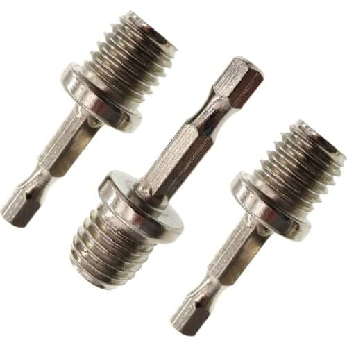 3-Pack Glass Polish Screwdriver Bit Thread Adapter M14 to 6mm Shank for Electric Drills Rotary Backing Pad