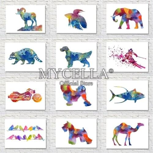 Watercolor painting,Colorful animals,Diamond Embroidery,Dog, bird, butterfly,5D,Diamond Painting,Cross Stitch,3D,Diamond Mosaic