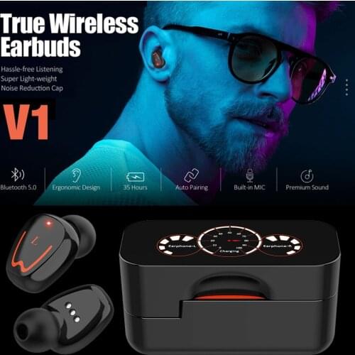Wireless Headset Noise Cancelling Bluetooth 5.0 Sports Earbuds Fast Pairing In-Ear Headphones Earphones With Charging Case