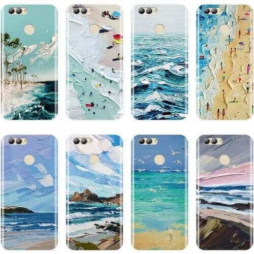 Phone Case For Huawei Nova 2i 2 Lite Plus 3 3I 3E Soft Silicone Art Beach Blue Ocean Back Cover For Huawei Nova Smart Lite 2017