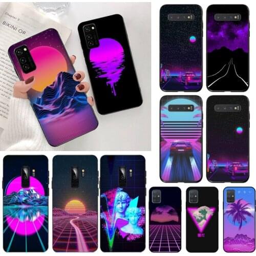 Vaporwave Moon sunrise highway Phone Case for Samsung S20 plus Ultra S6 S7 edge S8 S9 plus S10 5G lite 2020