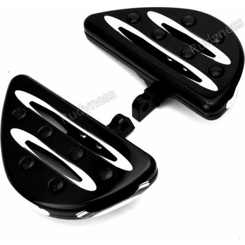 Black CNC Shallow Cut Male Mount Foot Pegs Floorboard For Harley Touring Street Glide FLH Road King and Dyna Sportster XL