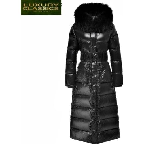 White Duck Down Long Jackets 2021 Winter Jacket Women Ladies Coats Big Fur Coat Thick Warm Clothes Chaqueta Mujer LWL718