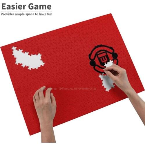 Jigsaw Puzzle Educational Puzzle Games Toys Mu M Oldtraf Old Traf United Premierleague Premier League Logo Small Devilred Devil
