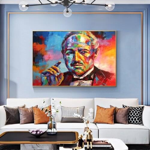 Classic Movie Godfather Art poster canvas painting wall Colorful Portrait pictures posters and prints for living room Home decor