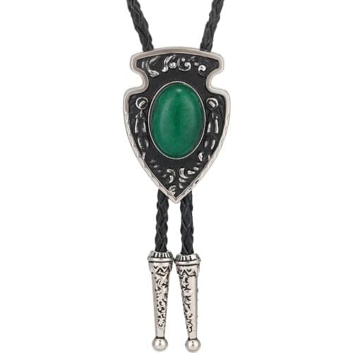 KDG point natural stone Bolo tie pendant necklace Western rodeo Bola Bolo tie Western cowboy leather waist tie