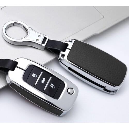 Leather Zinc alloy Car Key Case Cover For Changan Eado CS35 CS75 Oushang A600 A800 EADO Raeton CS15 V3 V7 Accessories Keychain