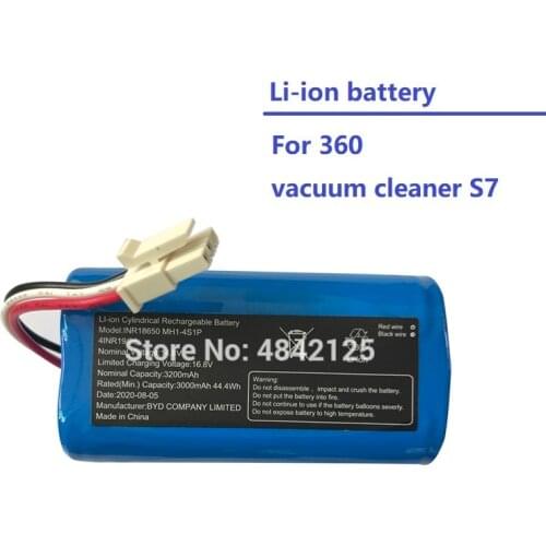 3200mAh Li-ion Battery for 360 Robot Vacuum Cleaner S7 Accessories Spare Parts Charging Battery