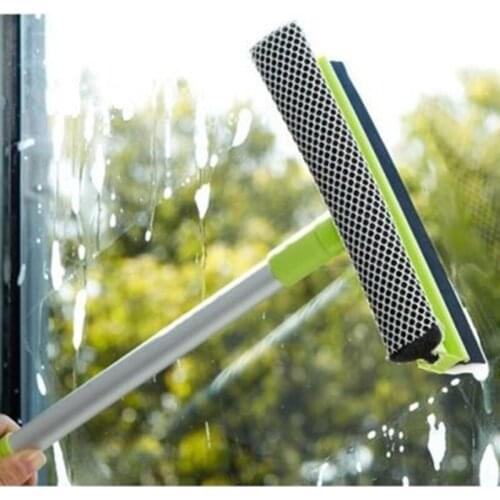 Long Handle Window Scraper Glass Cleaning Brush Soft Sponge Cleaner Bathroom Wiper Car Windows Washing Home Cleaning Tool