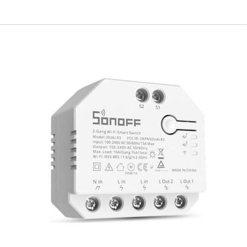 EWelink 2-Gang WiFi Smart Switch module with power remote detection dual-channel dual-control roller shutter switch module