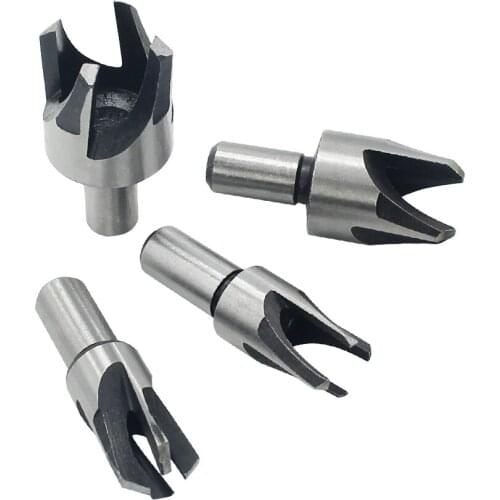 Claw Type Round Shank Wood Plug Cutter Set Cork Drill Bits High Carbon Steel Woodwork Tool, Pack of 4pcs(6mm/10mm/13mm/16mm)