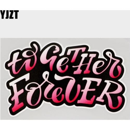 YJZT 14.7CM×9.5CM Decal Gradient To Get Her Forever PVC Car Sticker 11C-0102