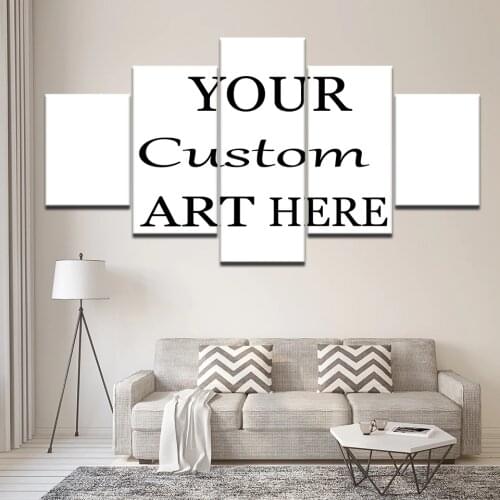 Wall Art Customized HD Printed Painting Custom Made Canvas Picture Frame 5 Panel Modular Abstract Poster Home Decor Photo