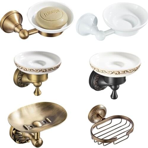 Wall Mounted Antique Brass Soap Dish Holder Bathroom Accessories Bathroom Shelves Soap Box Soap Container Soap Basket Soap Rack