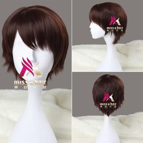 New anime Natural Short Wig Straight Synthetic Hair Cosplay Wig With Bangs Lolita Wigs For Womens +wig cap