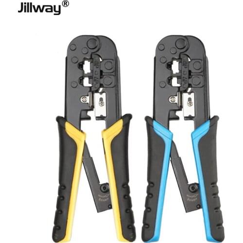 Jillway Network Cable Crimper for 4P/6P/8P RJ-11/RJ-12/RJ-45 Network and Telephone Cables Modular Telecom Crimping Tool