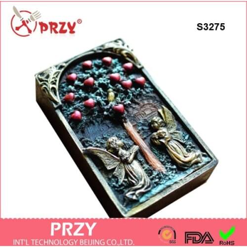 Silicone Mold Tree of Life Handmade Soap Making Mold Two Angel with The Love Tree Molds Clay Resin Aroma Stone Moulds PRZY 001