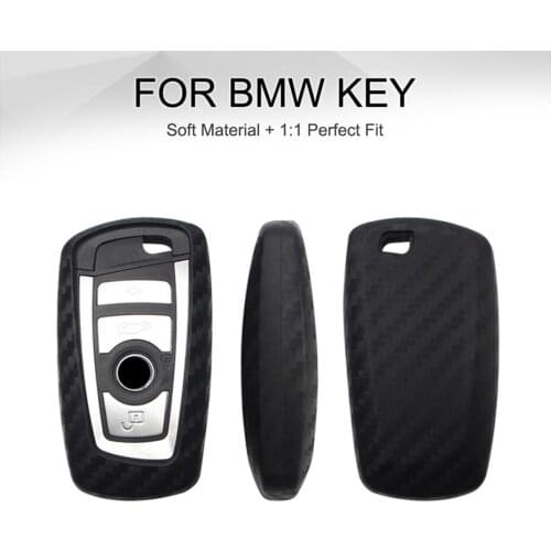 Silica Gel Carbon Fiber Car Key Case Cover For Bmw Series 1 3 5 7 520 525 18i 320i X1 X3 X4 M3 M4 Z4 G30 Key Ring Holder Styling
