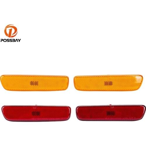 POSSBAY 2Pcs Front/Rear Side Marker Turn Signal Lamp Yellow Red Bumper Indicator Light 12V for Lexus RX300 RX 300 1999-2003