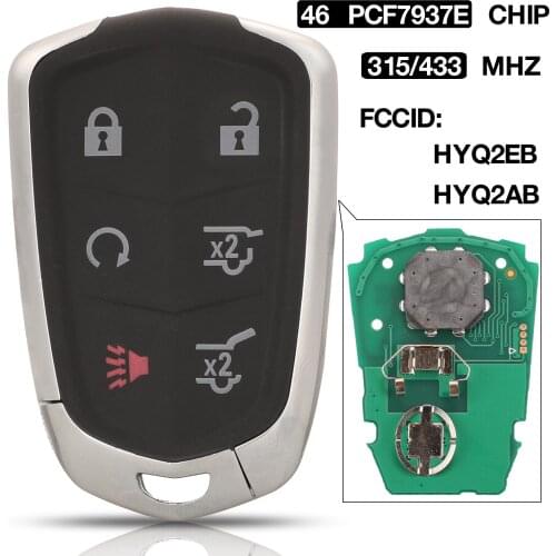 Jingyuqin Smart Car Key HYQ2AB/HYQ2EB Remote Control 315/433MHZ ID46 For Cadillac Escalade ESV 2015 2016 2017 2018 2019