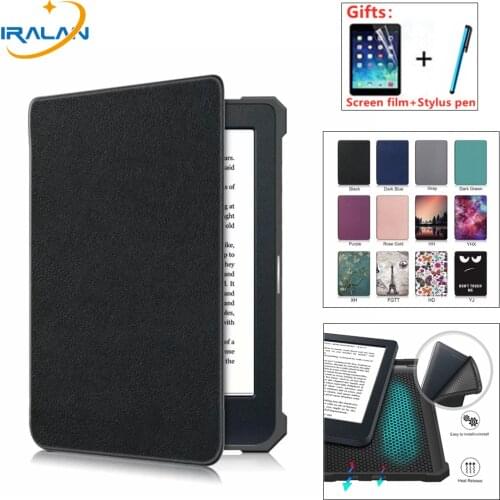 Slim Case For Kobo Nia 6 Inch Ebook N306 Ebook Cover PU Leather Protective Skin Shell for Ereader Kobo Nia 2020 Case+Film+Stylus