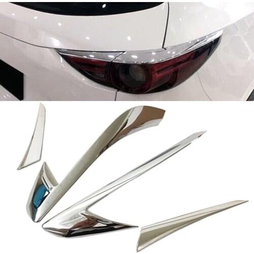 Exterior Chromed ABS Rear Taillight Tail Lamp Trim 4PCS For Mazda CX-5 CX5 2017-2018 free delivery