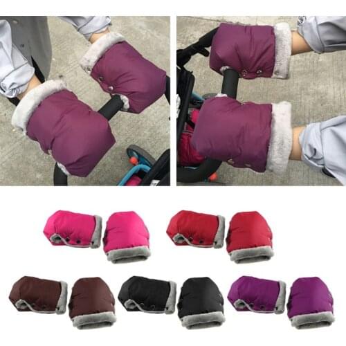 Waterproof Fleece Gloves For Stroller Children Cart Hand Muff Stroller Warmer Glove Wheelchair Accessories Winter Cover