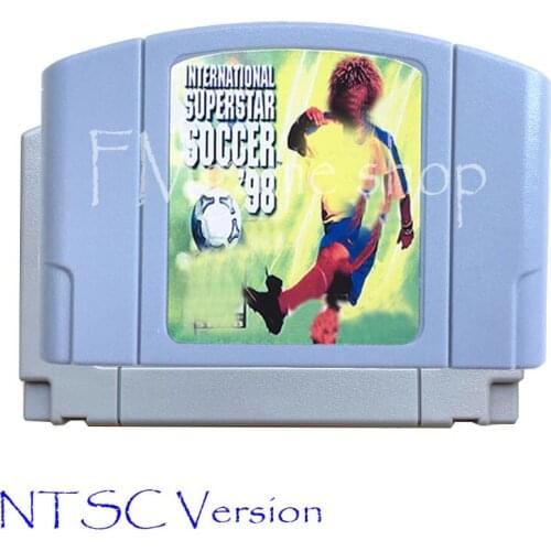 International Superstar Soccer '98 Memory card Game Cartridge for 64 bit USA NTSC Version Video Game Console Card vita Mortal