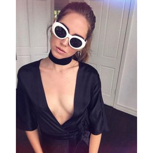 2021 goggle Kurt Cobain glasses oval sunglasses ladies trendy hot Vintage retro sunglasses Womens white black eyewear UV