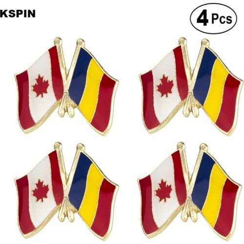 Canada & Romania Friendship Flag Pin Lapel Pin Badge Brooch Icons 4pcs